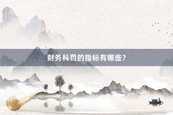 财务科罚的指标有哪些？